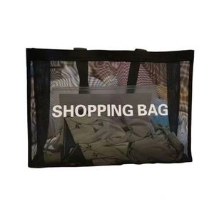 Bolsa de Compras de Malla Grande con Logotipo Personalizado, Impresa en Serigrafía, Bolsa de Nailon Reutilizable, Regalos Promocionales al por Mayor - Product Image 6