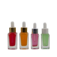 Flacons compte-gouttes carrés en verre haut de gamme 10 ml, colorés, vides, pour cosmétiques, huiles essentielles, sérums de soin de la peau