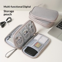 Petite pochette organisatrice de câbles, étui de transport pour accessoires électroniques, sac de rangement portable imperméable à double couche tout-en-un