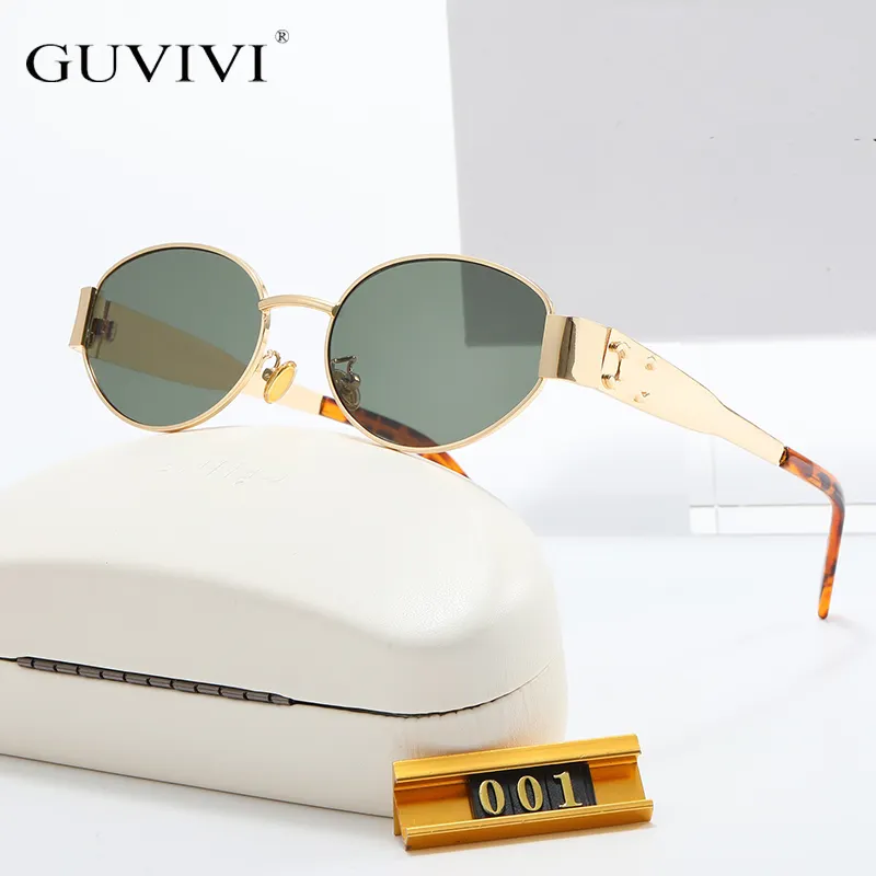نظارات شمسية كلاسيكية من طراز Uv400 نظارات شمسية معدنية ذهبية للنساء نظارات شمسية بيضاوية للبيع بالجملة