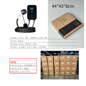 Nouvelle borne de recharge murale pour véhicules électriques 220V 32A 7KW TYPE 2 IP66, câble de 5 m, quatre vitesses réglables, protection contre les surtensions 8/16/24/32A, noir, certifiée CE - Product Image 5