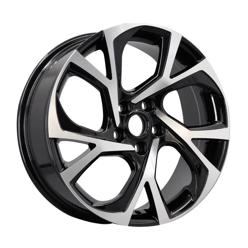 Roues de voiture de tourisme 5x114.3 17 pouces 5 trous conception de maille noir brillant roues en alliage face à la Machine jantes moulées pour TOYOTA CHR 2023