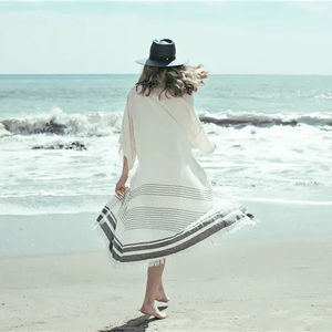 2024 bohème imprimé été à manches longues maillots de bain ouvert devant caftan <span class=keywords><strong>plage</strong></span> femme tunique Robe de bain Robe <span class=keywords><strong>plage</strong></span> maillot de bain couvrir - Product Image 5