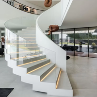 CBMMart Escalier d'intérieur en bois de chêne massif haut de gamme personnalisé 2024 Escalier en bois massif rotatif en métal Petit escalier en colimaçon