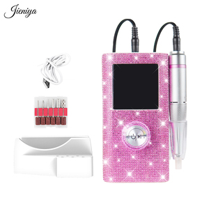 Pembe Rhinestone tırnak malzemeleri parlatıcı tırnak matkap manikür süpürge yarım ay aydınlatma UV lamba toz fırça tırnak alet takımı - Product Image 3