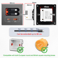 Prise murale encastrée Premium 86 avec câble USB-C rétractable, charge rapide 20W, prises multiples, pour Android Apple Home, OEM