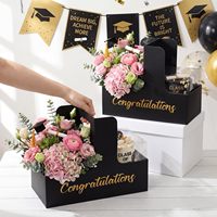 Coffret Cadeau Gâteau Fleur Fête des Mères Boîte à Fleurs Portable Transparente 4 Pouces Boîte à Desserts Saint-Valentin Vente en Gros