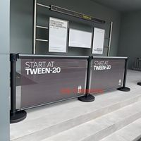 Barrière de délimitation télescopique de 1,0 m pour événements, avec sangle d'isolation pour cinéma, poteau de clôture publicitaire personnalisé pour files d'attente extérieures, modèle F1