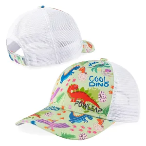 青年儿童防紫外线防晒棒球帽，带可调节表带休闲时尚透气卡车司机帽，适合男孩女孩