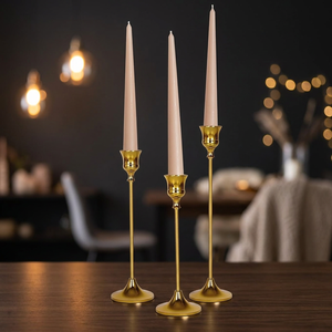 Hot Sale Metal <b>Brass</b> <b>Candlestick</b> <b>Holder</b> Stand for Dinner Christmas Home Living Room Decor with Candlelight Effect - Product Image 6