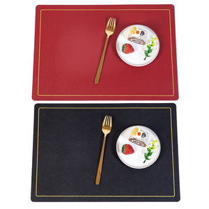 Nuevo Mantel Individual Nórdico Ecológico de Cuero PU con Borde Dorado, Impermeable, de Doble Capa, con Color y Diseño Personalizables - Product Image 6