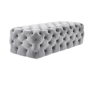 Chất lượng cao đồ nội thất hiện đại băng ghế dự bị chần nút nhung nữ hoàng Ottoman sofa Phân Ottoman - Product Image 3