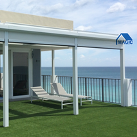 Pergola à persienne électrique motorisée Pergola à persienne en aluminium Bioclimatique Toit Pergola extérieure murale 6x4 en aluminium
