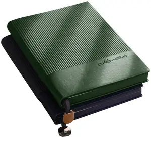 Cuaderno espiral de tamaño A5 colorido, diario de cuero PU a rayas personalizable con cinta para diario de viaje personal y regalos