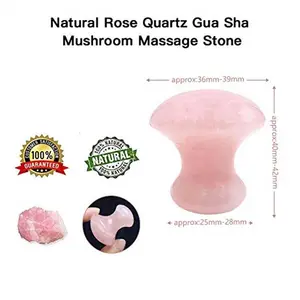 Gua Sha Massage Công Cụ Hình Dạng Nấm Rose Quartz Đá Màu Xanh Ngọc Bích Guasha Cạo Đá
