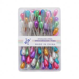 Fabricant vente en gros ensemble de couleurs mélangées tête ronde perle diamant en forme de poire aiguille à coudre fixe - Product Image 6