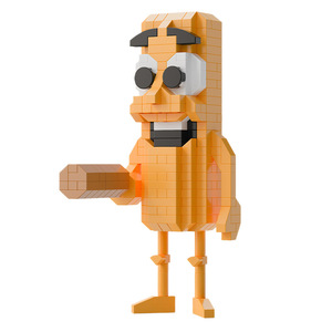 Blocs de construction croisés américains AI Shanhaijing homme banane singe requin Puzzle assemblé en plastique ABS fait à la main - Product Image 5