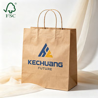 Sacs d'emballage en papier kraft brun durable, design personnalisé, sacs de transport haut de gamme pour vêtements avec poignée