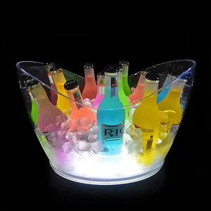 LIHENG Seau à glace ovale LED clignotant de haute qualité pour KTV, bar, fête – Seau lumineux en acrylique pour <span class=keywords><strong>whisky</strong></span> et champagne - Product Image 5