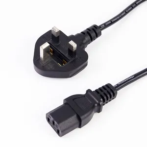 Eu Naar Uk Adapter Plug 2 Pins Vrouwelijke C Plug Bs1363 Mannelijke Stekker 3a/5a/13a Gesmolten 3 M/5M Kabellengte 3 Stopcontacten Ac 16a Nominale Stroom