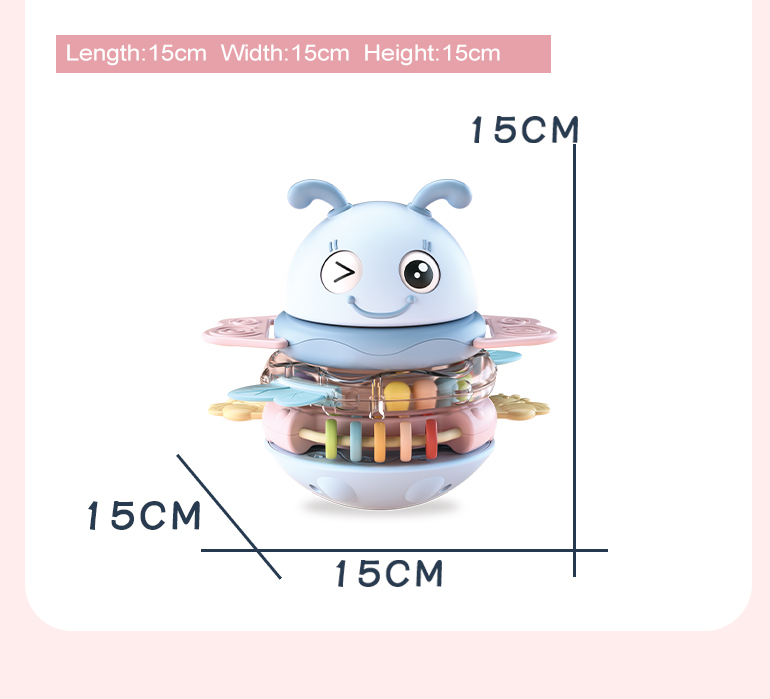 2021 Hot selling educational teether rattle musical light roly poly stacking up cute tumbler baby toy