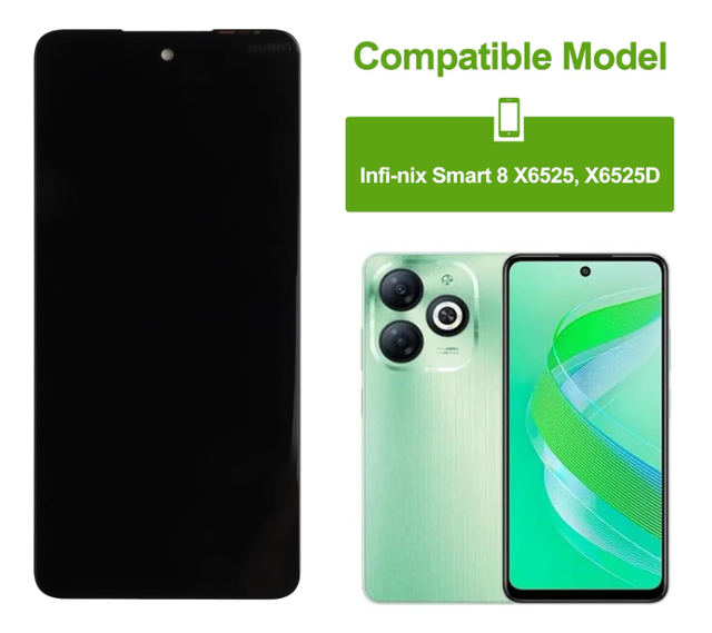 LCD Screen Touch Digitizer Assembly Replacement for Infinix Smart 8 X6525 X6525D
