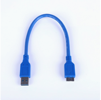 Kabel Data Komputer USB 3.0, AM Male ke Micro-B, Kabel Koneksi Hard Drive Eksternal Kecepatan Tinggi 0,3 meter.