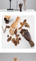 Modèle de main en bois flexible pour le dessin, la présentation de bijoux, la décoration de bureau, main gauche et droite mobiles, mannequin en bois