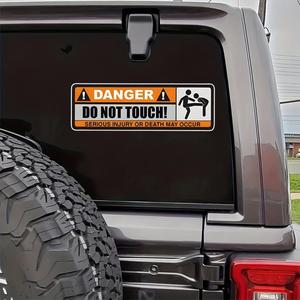 Autocollants magnétiques personnalisés pour pare-chocs de voiture, faible MOQ, autocollants logo, imperméables, en PVC écologique, signal d'avertissement de danger pour vitres de voiture - Product Image 1