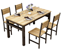 Ensemble table et chaises de salle à manger commerciales en bois, design moderne, pour cuisine, restauration rapide, restaurants, location