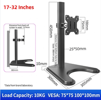 Support de moniteur de bureau réglable en hauteur personnalisable de 17 à 32 pouces, fabrication directe, VESA 75/100 mm, 10 kg, support de moniteur autoportant