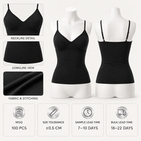 Débardeur de yoga long personnalisé pour femme, col en V, bretelles spaghetti réglables, coupe classique, respirant, sans coutures, pour la gym et l'entraînement