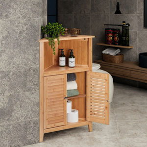 ארון פינתי חדש עם שתי דלתות ומדפים לחדר אמבטיה, מטבח וסלון - Product Image 1