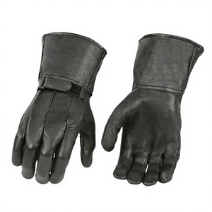 Gants de conduite en cuir de vachette noir de qualité supérieure pour hommes et femmes avec sangle de poignet réglable et chaleur hivernale confortable - Product Image 4