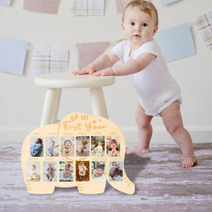 Nouveauté 2026 : Cadres en bois <span class=keywords><strong>créatifs</strong></span> en forme <span class=keywords><strong>d</strong></span>'éléphant pour photos de bébé, très populaires, idéaux comme cadeaux pour nouveau-nés - Product Image 2