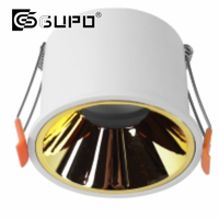 GUPO - Carcasa Empotrable para Downlight en Blanco Cobre, Negro Perla, Borde Estrecho, Antideslumbrante, Apertura Frontal, Marco para MR16 GU10