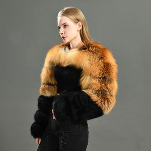 Donne Reale <span class=keywords><strong>Pelliccia</strong></span> di Volpe Maniche di Inverno di Nuovo Modo di <span class=keywords><strong>Pelliccia</strong></span> Naturale Cappotto Due <span class=keywords><strong>Pelliccia</strong></span> di Volpe Maniche - Product Image 2
