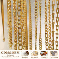 Collier tendance en acier inoxydable plaqué or 18 carats, chaîne serpent, maillons cubains, chaîne corde, bijoux épais pour hommes et femmes