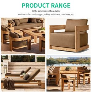 ชุดเฟอร์นิเจอร์ไม้สักสำหรับกลางแจ้ง เฟอร์นิเจอร์ภายนอก ชุดโซฟา 7 ที่นั่ง สำหรับสวน ชุดโซฟาพักผ่อนสุดหรู เฟอร์นิเจอร์กลางแจ้งไม้สไตล์โมเดิร์น - Product Image 6