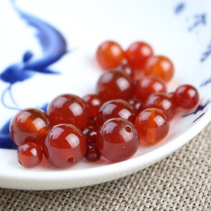 Cuentas sueltas redondas de ágata roja para hacer joyas, cuentas de piedra pulida, origen Brasil, verano 2021, estilo bohemio - Product Image 2