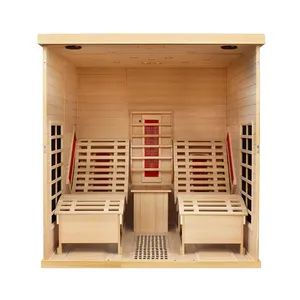 Hemlock riscaldatore in carbonio 2 persone Sauna di lusso a infrarossi lontani con sedie