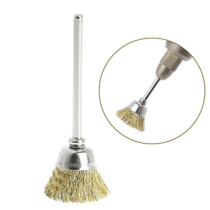 Brosses à <span class=keywords><strong>fil</strong></span> métallique en laiton de 15 mm pour outil rotatif <span class=keywords><strong>Dremel</strong></span>, accessoires de polissage - Product Image 4
