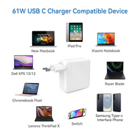 Chargeur USB Type C de haute qualité 61W, adaptateur mural portable rapide pour Apple Macbook Pro et téléphones mobiles, alimentation pour ordinateur portable