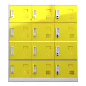 Knock Down Colorido Aço Preschool Locker Móveis armário uniforme 4 portas armário de aço