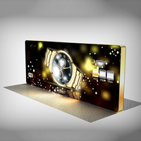 Exhibidores de Tela para Eventos y Ferias Comerciales, Caja de Luz SEG, Impresión de Logotipo Personalizada, Fondo Retroiluminado, Caja de Luz LED