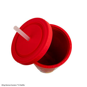 K-pop Demon Hunters Gourde portable en plastique PP avec paille, design coréen, mignonne, pour le sport, la gym, l'extérieur, le bureau, cadeau d'anniversaire, intelligente et polyvalente - Product Image 3