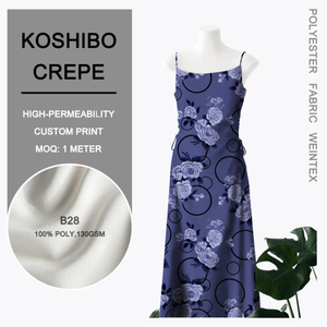 Tela de Poliéster Floral Azul Oscuro Koshibo B28 al por Mayor para Fabricantes de Ropa y Marcas de Prendas de Lujo - Product Image 1