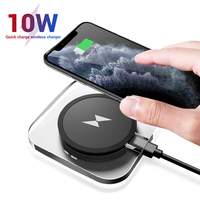 Chargeur sans fil magnétique de type C de haute qualité, 15 W, en alliage d'aluminium et matériau PC ignifuge, port DC, écologique, charge rapide