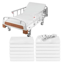 Drap de lit ajusté 100% polyester de qualité hospitalière, haute température, entièrement élastique, style uni, doux pour la peau, garnissage en coton, 300 fils