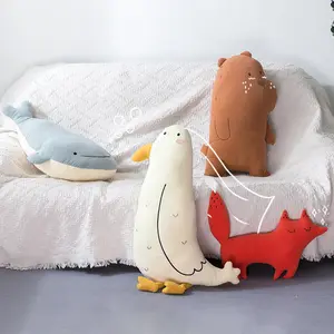 Fabrika satış süper yumuşak Seabird deniz hayvan balina peluş yastık sevimli doldurulmuş hayvan ayı tilki peluş oyuncak